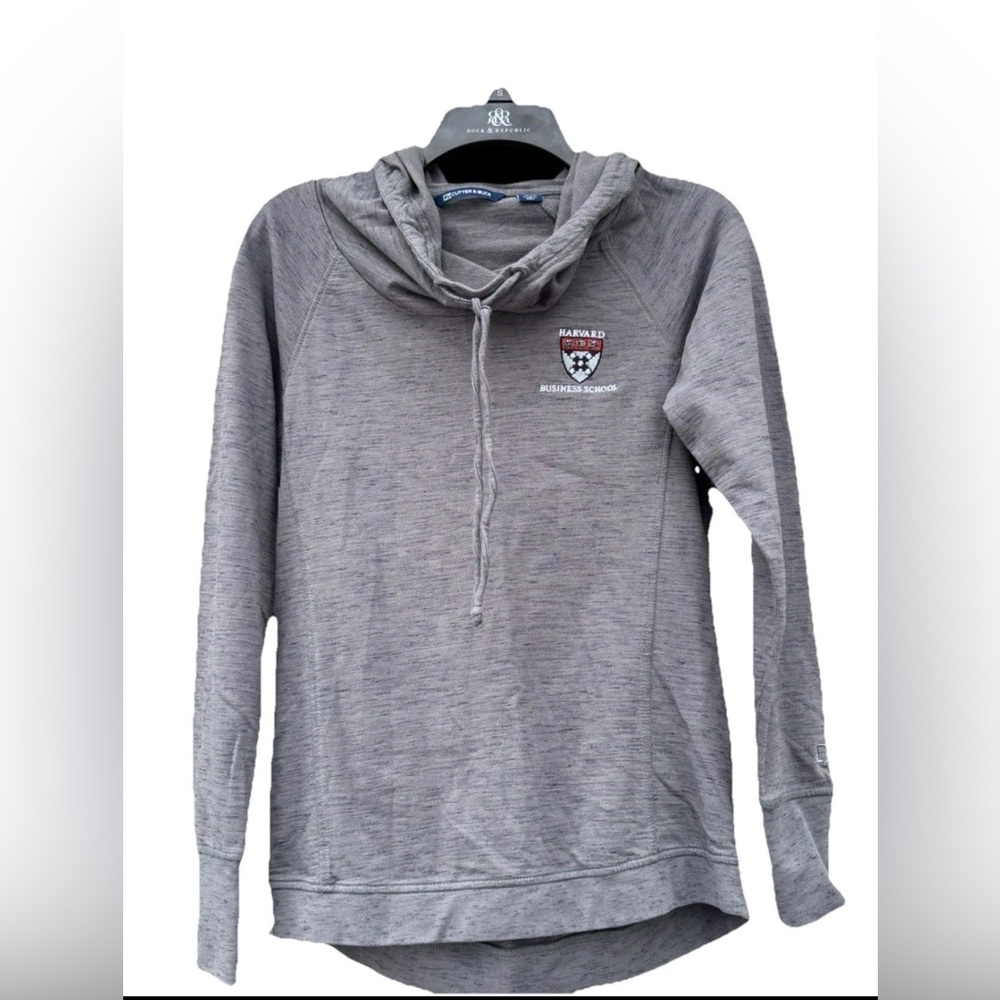 HARVARD BUSINESS SCHOOL CUTTER & BUCK HOODIE XS GRAY